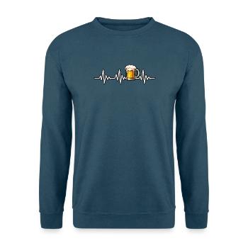 Herzschlag mit Bierglas - Unisex Pullover - Indigoblau - Vorne