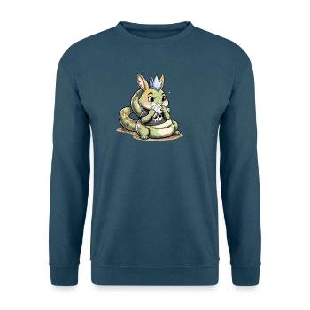 Bunny Punk Schlangen Mutant mit Schädelshirt - Unisex Pullover - Indigoblau - Vorne