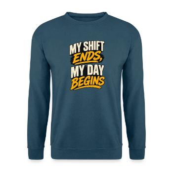 Shift Ends, Day Begins - Unisex Pullover - Indigoblau - Vorne