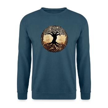 Celtic Irland Wikinger Keltisch Knoten Muster Baum - Unisex Pullover - Indigoblau - Vorne