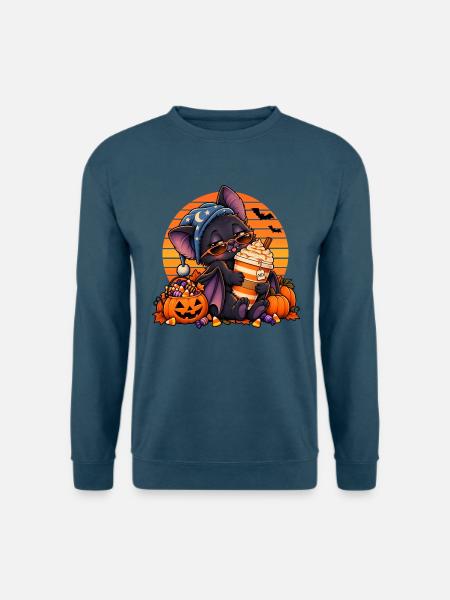 Halloween Fledermaus-Arzt mit Kaffee - Unisex Pullover - Indigoblau