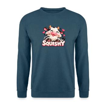 Squishy Kuh mit Herzen-Design - Unisex Pullover - Indigoblau - Vorne