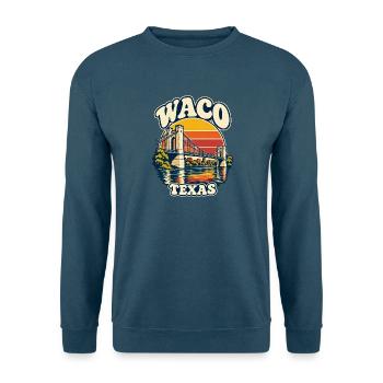Waco Texas Sunset Bridge Retro - Unisex Pullover - Indigoblau - Vorne