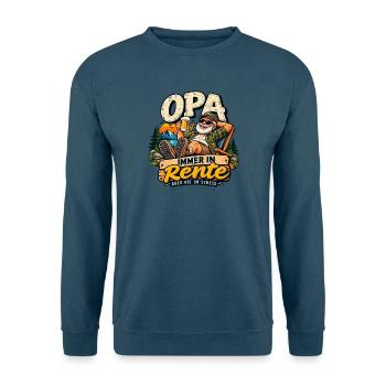 Opa im Ruhestand – Lustiges Rentner Design - Unisex Pullover - Indigoblau - Vorne