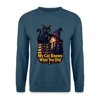 Meine Katze weiß, was du getan hast - Unisex Pullover - Indigoblau - Vorne