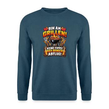 Bin am Grillen – Keine Tipps - Unisex Pullover - Indigoblau - Vorne