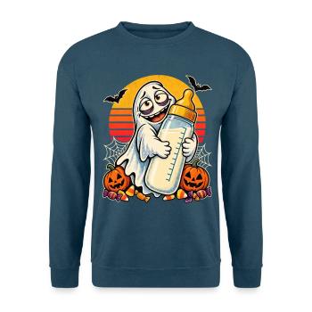 Halloween-Geist Stillmama vor Retro-Sonne - Unisex Pullover - Indigoblau - Vorne