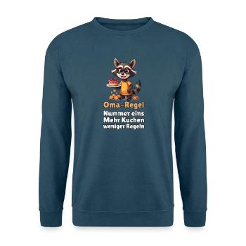 Oma-Regel Nr. 1: Mehr Kuchen, weniger Regeln - Unisex Pullover - Indigoblau - Vorne