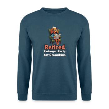 Retired, Recharged, Ready for Grandkids - Unisex Pullover - Indigoblau - Vorne
