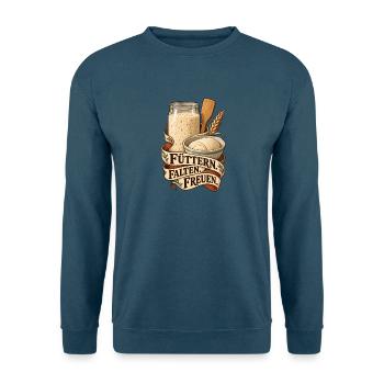 Brotduft und Backkunst - Unisex Pullover - Indigoblau - Vorne