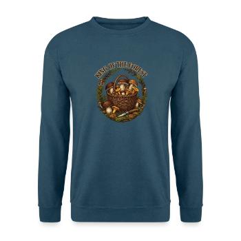 König des Waldes: Pilzkorb - Unisex Pullover - Indigoblau - Vorne