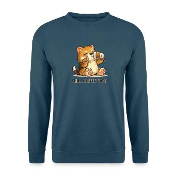 Quokka mit Kaffee und Coffee First Spruch - Unisex Pullover - Indigoblau - Vorne