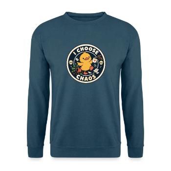 I Choose Chaos Duck Badge - Unisex Pullover - Indigoblau - Vorne