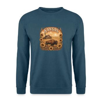 Kansas USA – American Midwest State Geschenk - Unisex Pullover - Indigoblau - Vorne