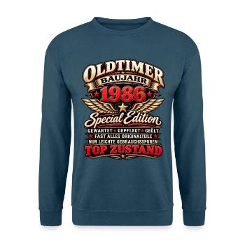 Oldtimer Baujahr 1986 – Vintage Special Edition - Unisex Pullover - Indigoblau - Vorne