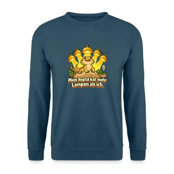 Reptilienhalter Terraristik Humor Lampen - Unisex Pullover - Indigoblau - Vorne