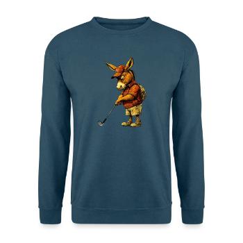 Esel Golfer / Golf Esel - Unisex Pullover - Indigoblau - Vorne
