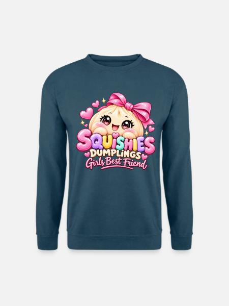 Squishy Dumpling – Girls Best Friend - Unisex Pullover - Indigoblau