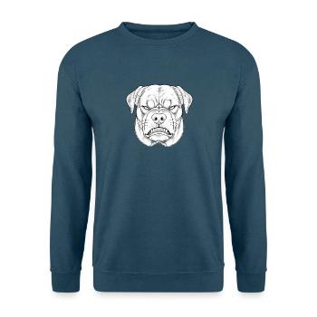 Beißender Hund Kopfzeichnung - Unisex Pullover - Indigoblau - Vorne