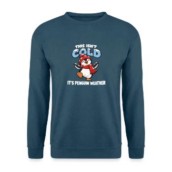 Winter Pinguin Cartoon Lustige Sprüche - Unisex Pullover - Indigoblau - Vorne