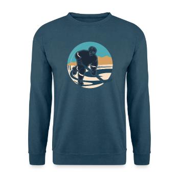 Eishockeyspieler Grafik - Unisex Pullover - Indigoblau - Vorne