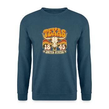 Texas Schädel Retro 1845 Motiv - Unisex Pullover - Indigoblau - Vorne
