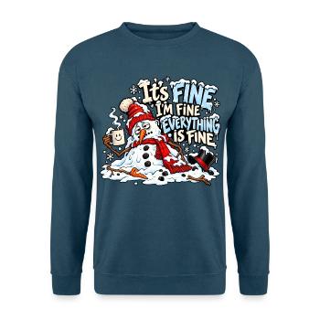 Es ist in Ordnung, mir geht's gut, alles ist in Ordnung, Schneemann - Unisex Pullover - Indigoblau - Vorne