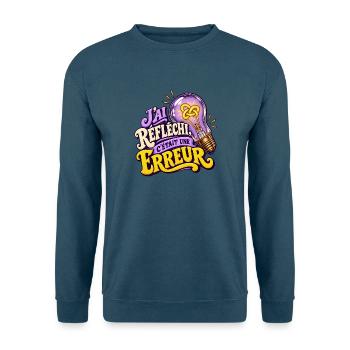 Ich habe darüber nachgedacht, es war ein Fehler - Unisex Pullover - Indigoblau - Vorne