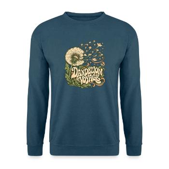 Dandelion Voyage: Psychedelic Bloom - Unisex Pullover - Indigoblau - Vorne