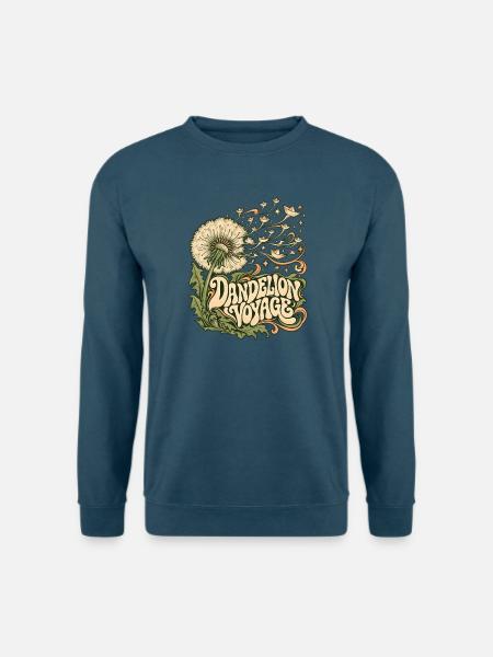Dandelion Voyage: Psychedelic Bloom - Unisex Pullover - Indigoblau