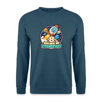 8 Geburtstag – Kuchen im Sternentakt - Unisex Pullover - Indigoblau - Vorne