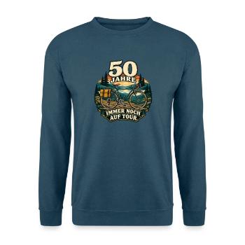 50 Jahre Radreise Immer Noch Auf Tour - Unisex Pullover - Indigoblau - Vorne