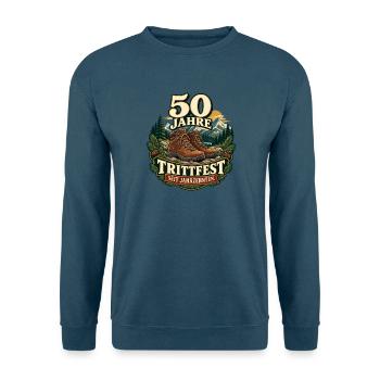 50 Jahre Trittfest Wandern - Unisex Pullover - Indigoblau - Vorne