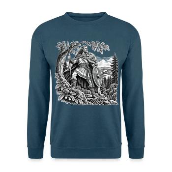 Hermann der Cherusker – Arminius im Eichenwald - Unisex Pullover - Indigoblau - Vorne