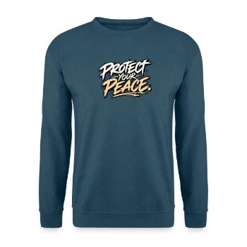 Protect Your Peace – Urban Streetwear - Unisex Pullover - Indigoblau - Vorne