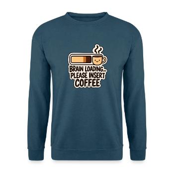 Brain Loading – Lustiger Kaffee Spruch Coffee - Unisex Pullover - Indigoblau - Vorne