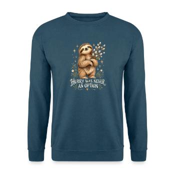 Faultierheld mit Zweigen - Unisex Pullover - Indigoblau - Vorne