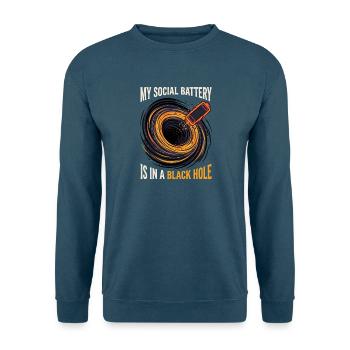 Meine Sociale Batterie Im Schwarzen Loch - Unisex Pullover - Indigoblau - Vorne