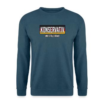 Konservativ und stolz drauf Schwarz Rot Gold - Unisex Pullover - Indigoblau - Vorne