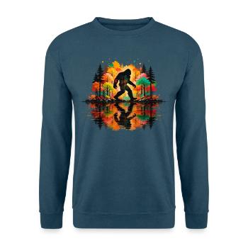 Bigfoot, Wald, Wandern, Camping, Bäume, Wanderer - Unisex Pullover - Indigoblau - Vorne