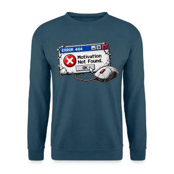 Error 404 Motivation Not Found Gamer - Unisex Pullover - Indigoblau - Vorne