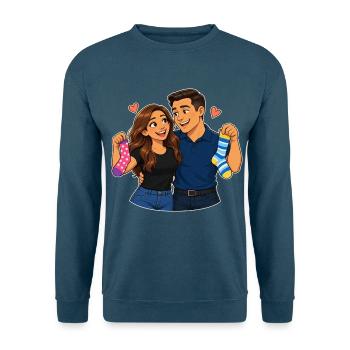 Paar in bunten Socken - Unisex Pullover - Indigoblau - Vorne