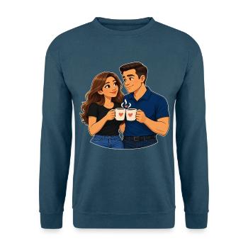 Liebespaar KoffieMoment - Unisex Pullover - Indigoblau - Vorne