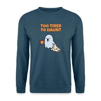 Zu müde, um lustige, schläfrige Geister-Halloween zu verfolgen - Unisex Pullover - Indigoblau - Vorne