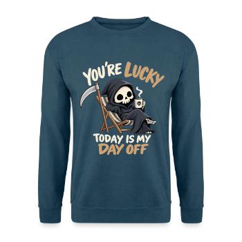 Niedlicher Sensenmann schwarzer Humor - Unisex Pullover - Indigoblau - Vorne