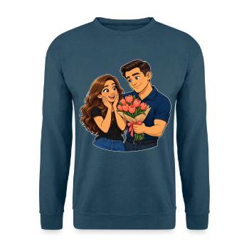 Tullips Überraschungs-Liebesmoment - Unisex Pullover - Indigoblau - Vorne