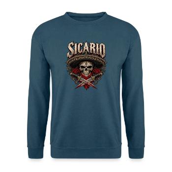 Sicario Totenkopf mit Sombrero - Unisex Pullover - Indigoblau - Vorne