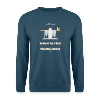 Schaffhausen Rheinfälle Vintage-Reiseabzeichen - Unisex Pullover - Indigoblau - Vorne