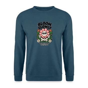 Bloom Slowly – Alles zu seiner Zeit - Unisex Pullover - Indigoblau - Vorne