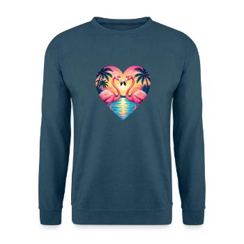 Niedlicher Flamingo Süße Flamingos - Unisex Pullover - Indigoblau - Vorne